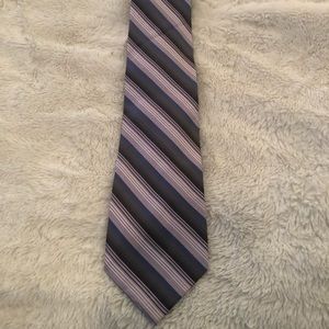 Courage Silk stripes lavender gray blue tie